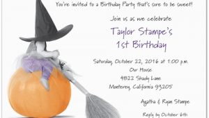 Storkie Birthday Invitations Bewitched Halloween 1st Birthday Invitations Storkie