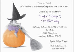Storkie Birthday Invitations Bewitched Halloween 1st Birthday Invitations Storkie
