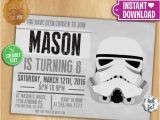 Stormtrooper Birthday Invitations Star Wars Invitation Editable Text Stormtrooper