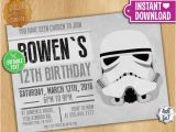 Stormtrooper Birthday Invitations Star Wars Stormtrooper Invitation Editable Text
