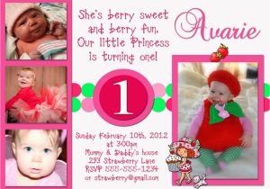 Strawberry Shortcake 1st Birthday Invitations Chandeliers Pendant Lights