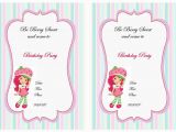 Strawberry Shortcake 1st Birthday Invitations Strawberry Shortcake Birthday Invitations Free Printables