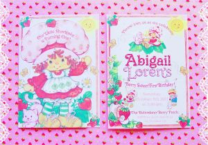 Strawberry Shortcake 1st Birthday Invitations Vintage Strawberry Shortcake 1st Birthday Party Minted