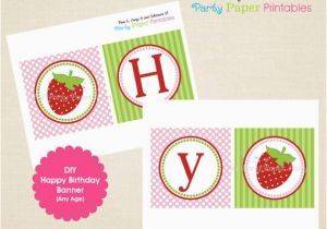 Strawberry Shortcake Happy Birthday Banner Strawberry Shortcake Happy Birthday Banner by