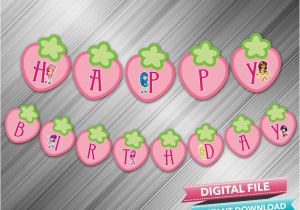 Strawberry Shortcake Happy Birthday Banner Strawberry Shortcake Happy Birthday Banner Instant Download