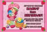 Strawberry Shortcake Personalized Birthday Invitations Personalized Strawberry Shortcake Birthday Invitation