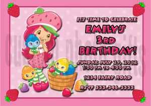 Strawberry Shortcake Personalized Birthday Invitations Personalized Strawberry Shortcake Birthday Invitation
