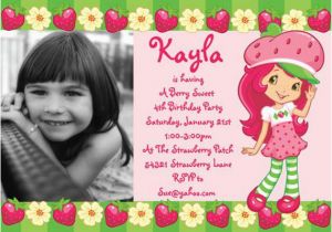 Strawberry Shortcake Personalized Birthday Invitations Strawberry Shortcake Birthday Invitation