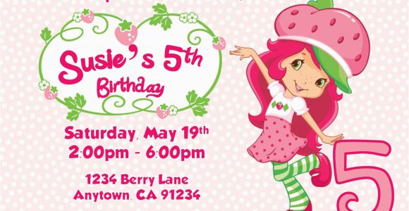 Strawberry Shortcake Personalized Birthday Invitations Strawberry Shortcake Personalized Birthday Invitations