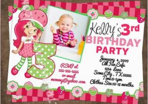 Strawberry Shortcake Personalized Birthday Invitations Strawberry Shortcake Personalized Birthday Photo Card Invites