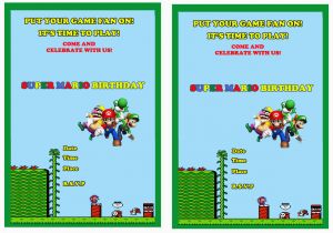 Super Mario Birthday Invitations Printable Free Super Mario Birthday Invitations Birthday Printable