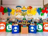 Super Mario Bros Birthday Decorations Kara 39 S Party Ideas Super Mario Brothers Birthday Party Via