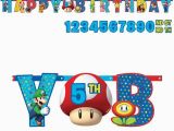 Super Mario Bros Happy Birthday Banner Super Mario Bros Add Age Happy Birthday Banner