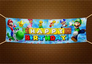 Super Mario Bros Happy Birthday Banner Super Mario Bros Happy Birthday Banner 6×2