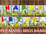 Super Mario Bros Happy Birthday Banner Super Mario Bros Happy Birthday Banner Flags Bunting