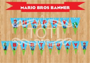 Super Mario Bros Happy Birthday Banner Super Mario Bros Happy Birthday Banner Instant Download