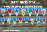 Super Mario Bros Happy Birthday Banner Super Mario Bros Printable Happy Birthday by