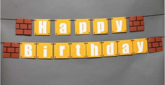 Super Mario Bros Happy Birthday Banner Super Mario Happy Birthday Banner by Marianelascrafts On Etsy