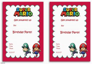 Super Mario Brothers Birthday Invitations Free Printable Super Mario Bros Invitation Template Free