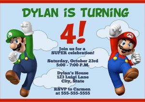 Super Mario Brothers Birthday Invitations Super Mario Birthday Invitations Bagvania Free Printable
