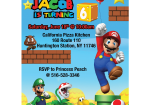 Super Mario Brothers Birthday Invitations Super Mario Bros Birthday Invitation Blackline