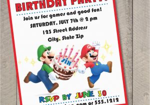 Super Mario Brothers Birthday Invitations Super Mario Bros Diy Printable Birthday Invitation by Carta