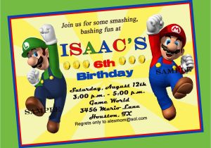 Super Mario Brothers Birthday Invitations Super Mario Brothers Birthday Invitation Printable