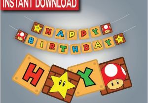 Super Mario Happy Birthday Banner Best 25 Mario Birthday Banner Ideas On Pinterest Super