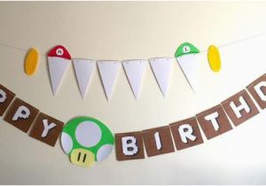 Super Mario Happy Birthday Banner Customizable Super Mario Happy Birthday Banner