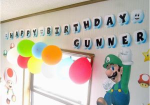 Super Mario Happy Birthday Banner Items Similar to Super Mario Clouds Happy Birthday Banner