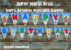 Super Mario Happy Birthday Banner Super Mario Bros Printable Happy Birthday by