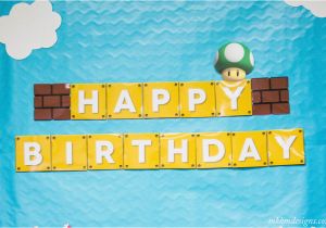 Super Mario Happy Birthday Banner Super Mario Party Recap with Free Printables Mkkm Designs