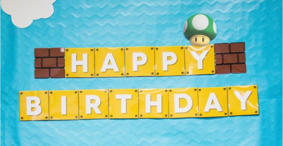 Super Mario Happy Birthday Banner Super Mario Party Recap with Free Printables Mkkm Designs