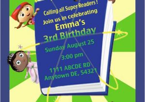 Super why Birthday Invitations Items Similar to Printable Super why Birthday Party