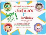 Super why Birthday Invitations Items Similar to Super why Birthday Invitations On Etsy