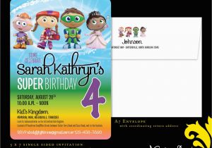 Super why Birthday Invitations Nealon Design Super why Birthday