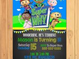 Super why Birthday Invitations Super why Invitation Chalkboard Super why Birthday Super