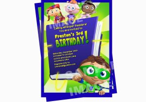 Super why Birthday Invitations Super why Invitation Pbs Super why Birthday Invitation