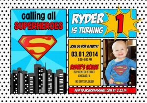 Superhero 1st Birthday Invitations 10 Images About Superman Invitations On Pinterest Photo