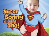 Superhero 1st Birthday Invitations Baby Superman Invitation with Your Little Boy as Super