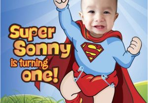 Superhero 1st Birthday Invitations Baby Superman Invitation with Your Little Boy as Super