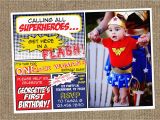 Superhero 1st Birthday Invitations Item Details