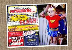 Superhero 1st Birthday Invitations Item Details