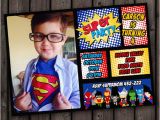 Superhero 1st Birthday Invitations Superhero Invitation Fast Customize Custom Picture