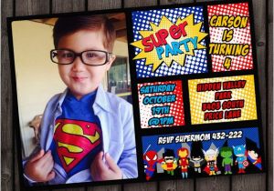 Superhero 1st Birthday Invitations Superhero Invitation Fast Customize Custom Picture