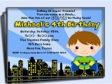 Superhero Birthday Invitation Wording Superhero Birthday Invitation Printable or Printed with Free