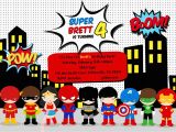 Superhero Birthday Invitations Free Greygrey Designs My Parties Brett 39 S Superhero 4th
