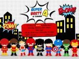 Superhero Birthday Invitations Free Greygrey Designs My Parties Brett 39 S Superhero 4th