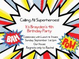 Superhero Birthday Invitations Free Superhero Invitation Templates