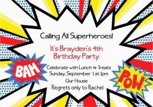 Superhero Birthday Invitations Free Superhero Invitation Templates